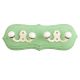 Green Cream Double Loop Ceramic Iron Wooden Hooks